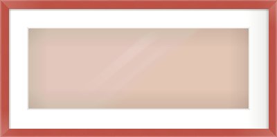 Red Paint Flat Frame for 24 × 9in artwork, with Smooth White Single Mount