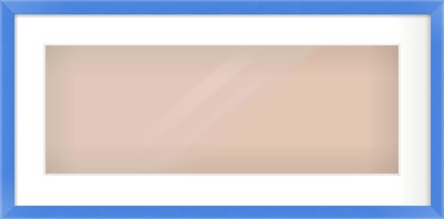 Light Blue Paint Flat Frame for 24 × 9in artwork, with Smooth White Single Mount