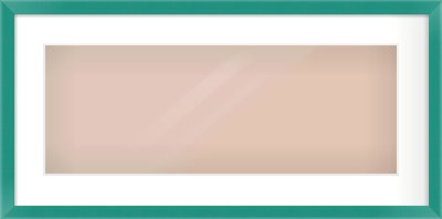 Green Paint Flat Frame for 24 × 9in artwork, with Smooth White Single Mount