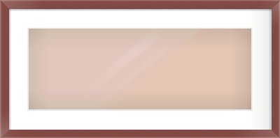 Maroon Paint Flat Frame for 24 × 9in artwork, with Smooth White Single Mount