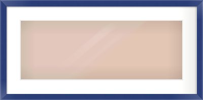 Blue Paint Flat Frame for 24 × 9in artwork, with Smooth White Single Mount