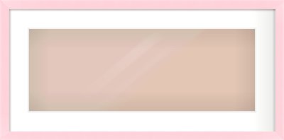 Pink Paint Flat Frame for 24 × 9in artwork, with Smooth White Single Mount