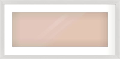 Silver Flat Frame for 24 × 9in artwork, with Smooth White Single Mount
