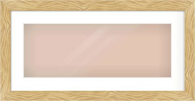 Natural Wood Flat Frame for 24 × 9in artwork, with Smooth White Single Mount