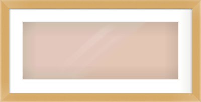 Matte Gold Flat Frame for 24 × 9in artwork, with Smooth White Single Mount