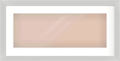 Matte Silver Flat Frame for 24 × 9in artwork, with Smooth White Single Mount
