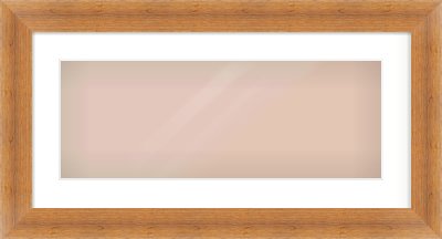 Antique Pine Flat Frame for 24 × 9in artwork, with Smooth White Single Mount