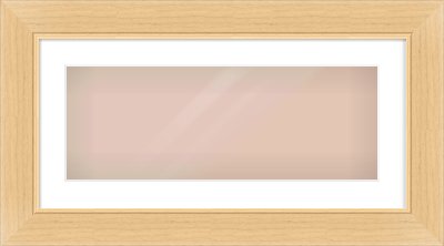 Natural Wood Flat Frame for 24 × 9in artwork, with Smooth White Single Mount