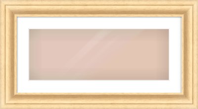 Natural Wood Scoop Frame for 24 × 9in artwork, with Smooth White Single Mount