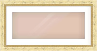 Gold Reverse Frame for 24 × 9in artwork, with Smooth White Single Mount