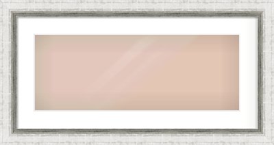 Silver Reverse Frame for 24 × 9in artwork, with Smooth White Single Mount