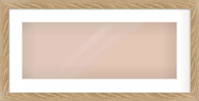 Oak Veneer Flat Frame for 24 × 9in artwork, with Smooth White Single Mount