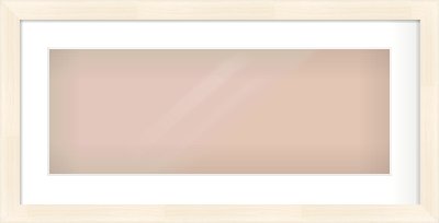 Natural Wood Flat Frame for 24 × 9in artwork, with Smooth White Single Mount
