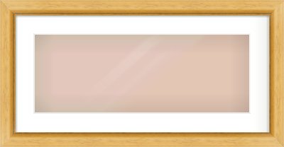 Natural Wood Reverse Frame for 24 × 9in artwork, with Smooth White Single Mount