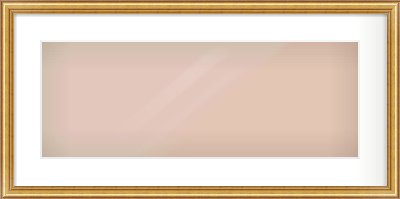 Gold Dome Frame for 24 × 9in artwork, with Smooth White Single Mount