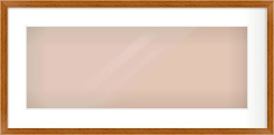 Natural Wood Flat Frame for 24 × 9in artwork, with Smooth White Single Mount