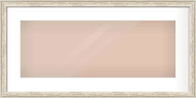 Champagne Silver with Black Sides Cushion Frame for 24 × 9in artwork, with Smooth White Single Mount