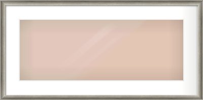Silver Cushion Frame for 24 × 9in artwork, with Smooth White Single Mount