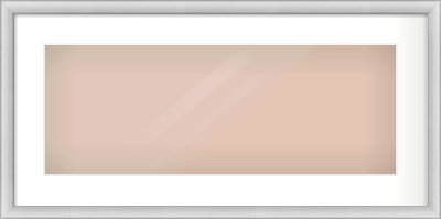 Silver Cushion Frame for 24 × 9in artwork, with Smooth White Single Mount