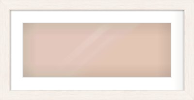 Ivory Driftwood Flat Frame for 24 × 9in artwork, with Smooth White Single Mount