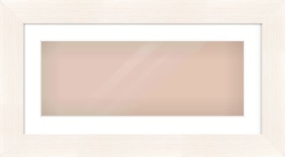 Ivory Driftwood Flat Frame for 24 × 9in artwork, with Smooth White Single Mount