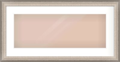 Champagne Silver Scoop Frame for 24 × 9in artwork, with Smooth White Single Mount