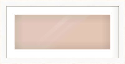 White Flat With Bevel Frame for 24 × 9in artwork, with Smooth White Single Mount