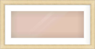 Gold Flat Frame for 24 × 9in artwork, with Smooth White Single Mount
