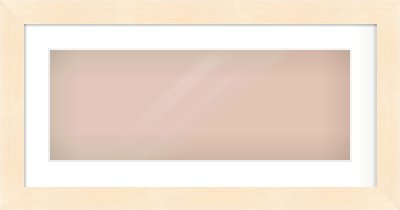 Natural Wood Flat Frame for 24 × 9in artwork, with Smooth White Single Mount