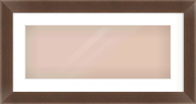 Brown Flat Frame for 24 × 9in artwork, with Smooth White Single Mount