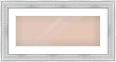 Brushed Silver Cushion Frame for 24 × 9in artwork, with Smooth White Single Mount