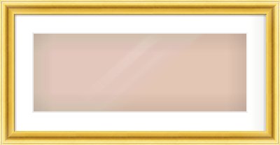 Gold Cushion Frame for 24 × 9in artwork, with Smooth White Single Mount