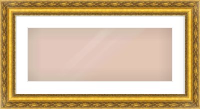 Gold Spoon Frame for 24 × 9in artwork, with Smooth White Single Mount