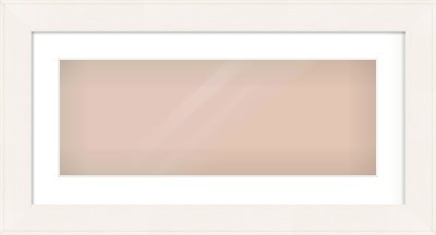 Ivory Flat Frame for 24 × 9in artwork, with Smooth White Single Mount