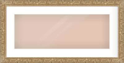 Light Brown Decorative Frame for 24 × 9in artwork, with Smooth White Single Mount