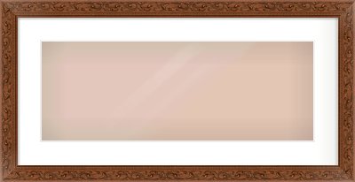 Maroon Decorative Frame for 24 × 9in artwork, with Smooth White Single Mount