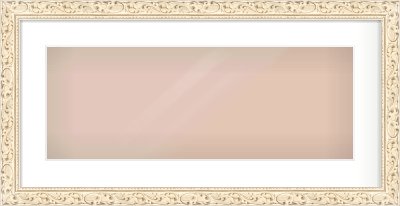White Decorative Frame for 24 × 9in artwork, with Smooth White Single Mount