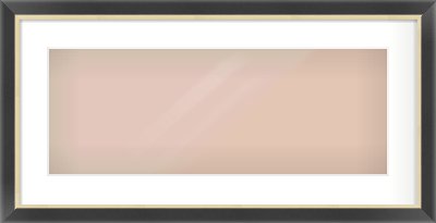 Black/Gold Flat Frame for 24 × 9in artwork, with Smooth White Single Mount