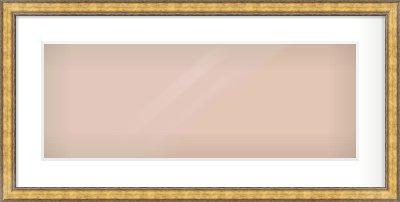 Gold Spoon Frame for 24 × 9in artwork, with Smooth White Single Mount