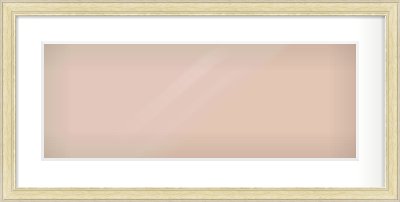 Ivory Reverse Frame for 24 × 9in artwork, with Smooth White Single Mount