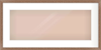 Walnut Flat Frame for 24 × 9in artwork, with Smooth White Single Mount