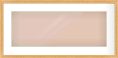 Oak Veneer Flat Frame for 24 × 9in artwork, with Smooth White Single Mount