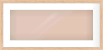 Light Oak Veneer Flat Frame for 24 × 9in artwork, with Smooth White Single Mount