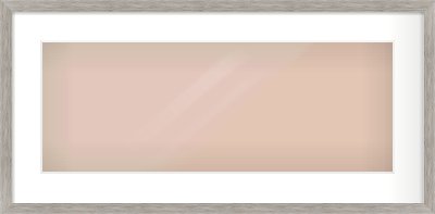 Grey Wood Grain Flat Frame for 24 × 9in artwork, with Smooth White Single Mount