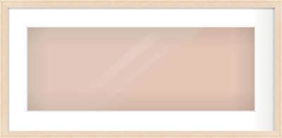 Natural Wood Flat Frame for 24 × 9in artwork, with Smooth White Single Mount