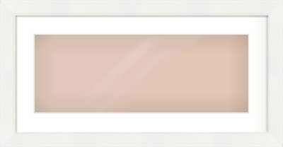 White Beveled Frame for 24 × 9in artwork, with Smooth White Single Mount