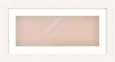 White Beveled Frame for 24 × 9in artwork, with Smooth White Single Mount