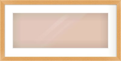 Oak Veneer Flat Frame for 24 × 9in artwork, with Smooth White Single Mount