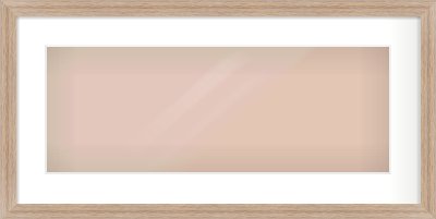 Light Walnut Flat Frame for 24 × 9in artwork, with Smooth White Single Mount