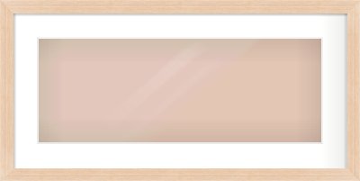 Light Oak Veneer Flat Frame for 24 × 9in artwork, with Smooth White Single Mount